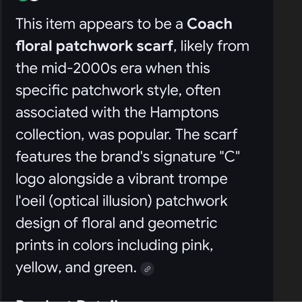 Coach Pink and Green 100% Silk neck/hair/purse Scarf, the Hamptons collection. - Picture 13 of 17